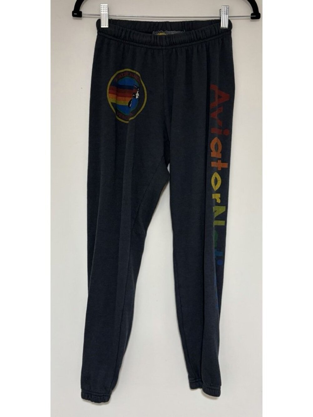 Aviator Nation Gray Rainbow Logo Venice Women’s Sweatpants Size XS - Picture 2 of 11